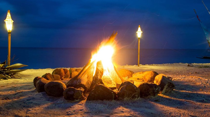 beach camp fire and resort in karimunjawa indonesia