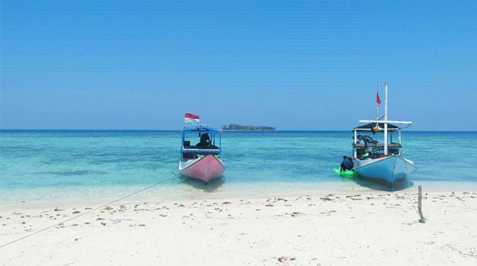 tropical desert island paradise in Indonesia